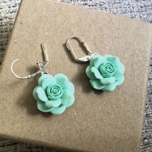 Earrings Rose Mint Green